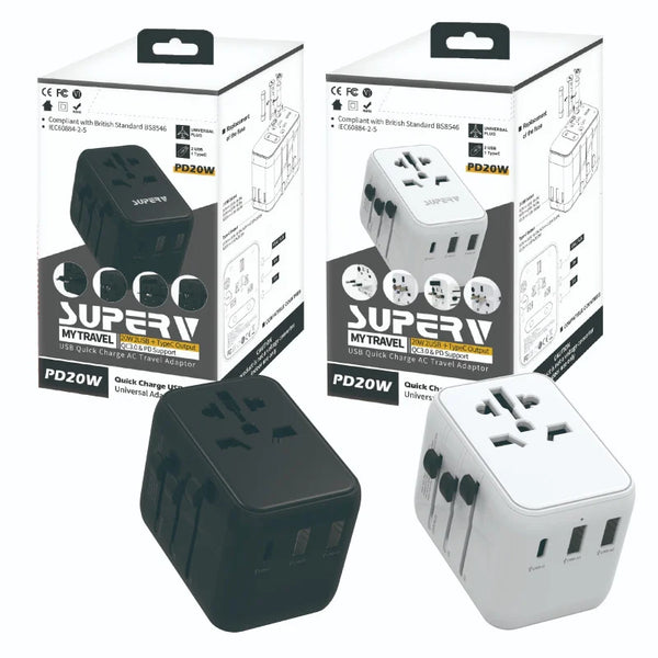 【門市發售】SuperV 20W 旅行轉插充電器 (G53)