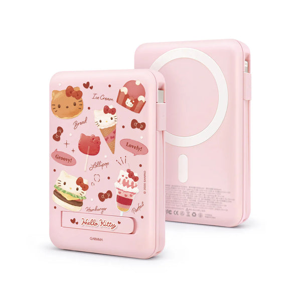 【門市發售】Garmma 永橙✖️Sanrio  Hello Kitty  10000mAh  數顯帶線磁吸外置充電器（只限香港發售，不設平郵）