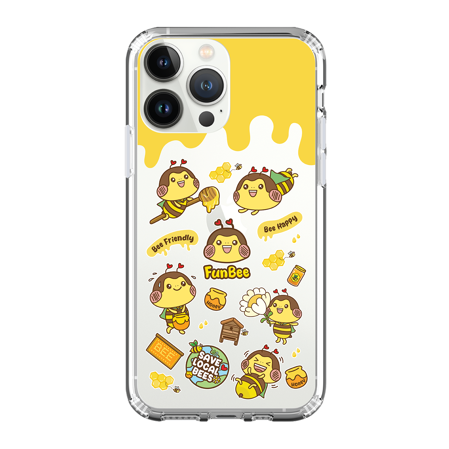 FunBee 蜂Bee Clear Case / iPhone Case / Android Case / Samsung Case 正版授權 全包邊氣囊防撞手機殼 (FB81)