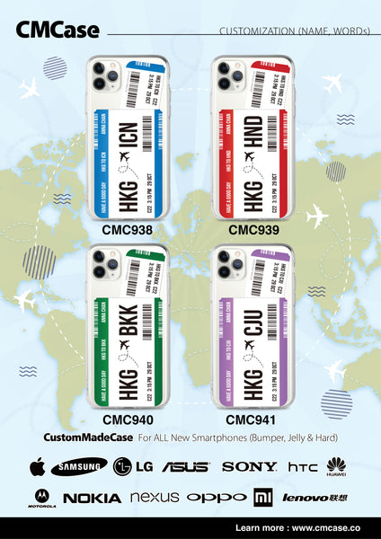 Custom - Travelholic Air Tickets Clear Case (CMC938)